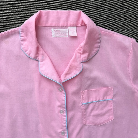Matching Pajama Set Pastel Pink w/Blue Vintage Nite Mates - Picture 6 of 14